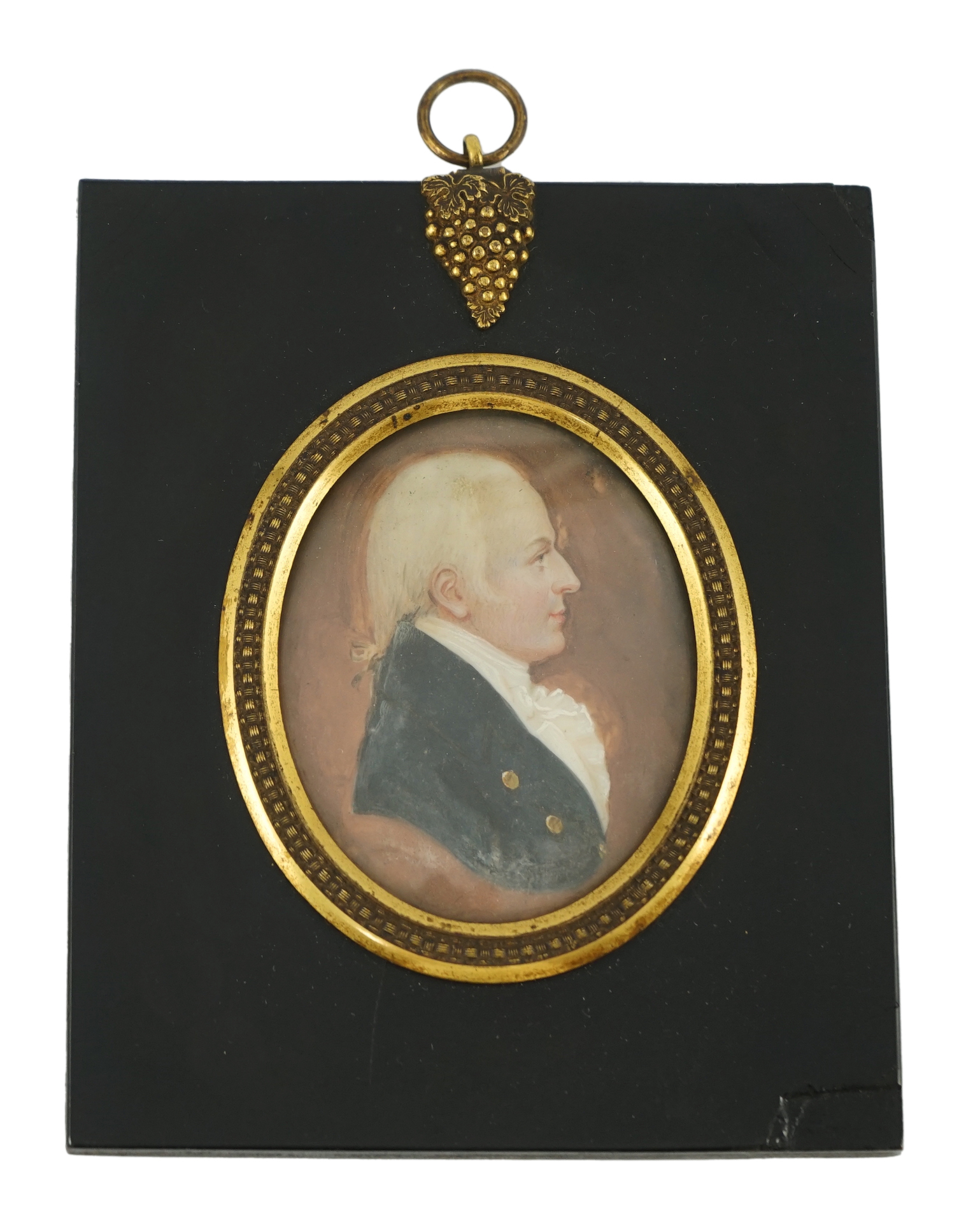 Mrs Anna Trewinnard (fl.1797-1806), a set of seven portrait miniatures of a father and his children, watercolour on ivory, 7.1 x 5.8cm. to 6.4 x 5cm. CITES Submission reference 9RT82CJH